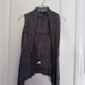 GAP Women's Dark Gray Open-Front Knit Cardigan Vest
